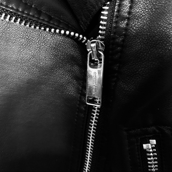Michael Kors Black Faux Women’s Leather Moto Jkt - Picture 7 of 14
